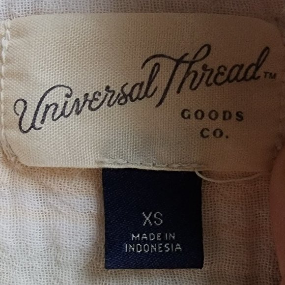 Universal Thread Yellow/White/Green Striped Button Down Shirt Size XS - Picture 10 of 16